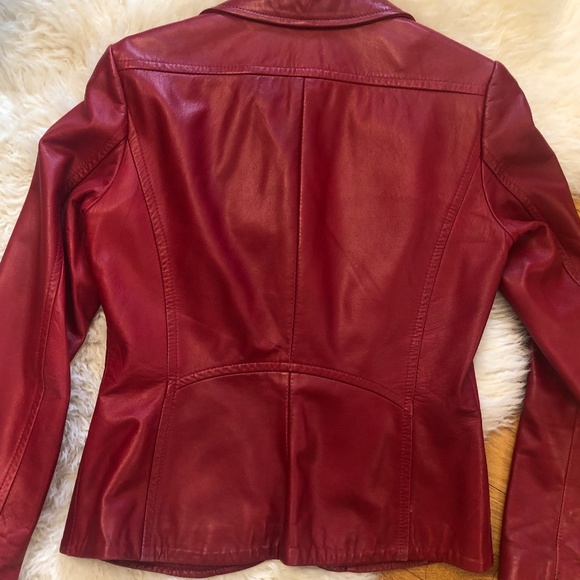 Red leather jacquet - Picture 6 of 6